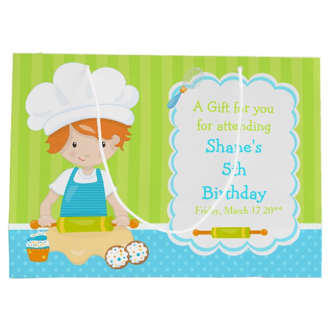 Cute Red Hair Boy Baking Tack (Baksidan)