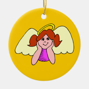 Cute Red Hair Girl jul-gel Julgransprydnad Keramik