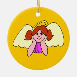 Cute Red Hair Girl jul-gel Julgransprydnad Keramik