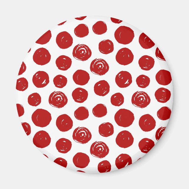Cute Red hand plockade, polka dots Magnet (Framsidan)