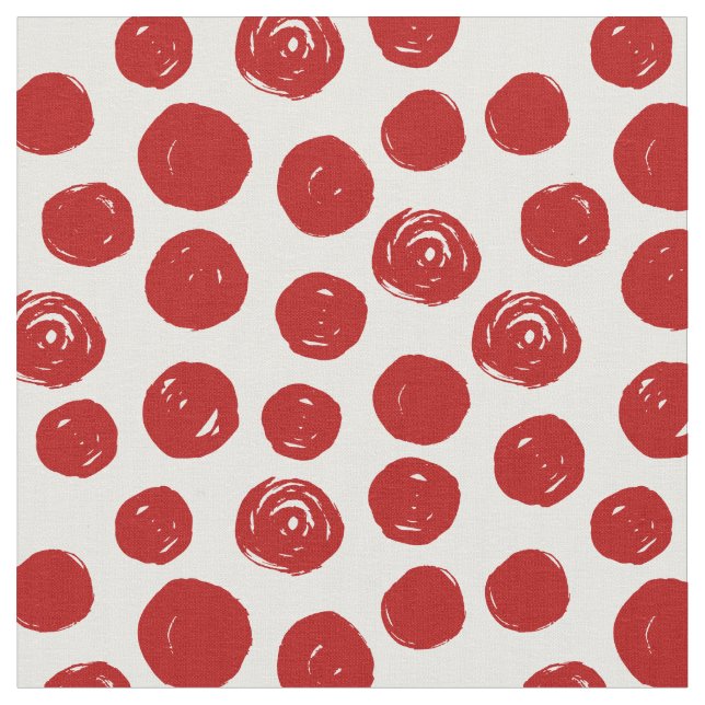Cute Red hand plockade, polka dots Tyg (Närbild)