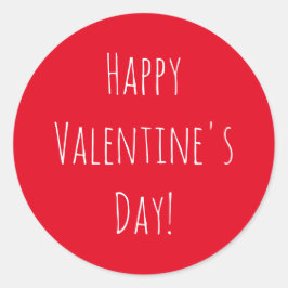 Cute Red Happy Valentine Day Runt Klistermärke