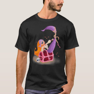 Cute Red Head Pirat Sjöjungfru, kvinnor flickor T Shirt