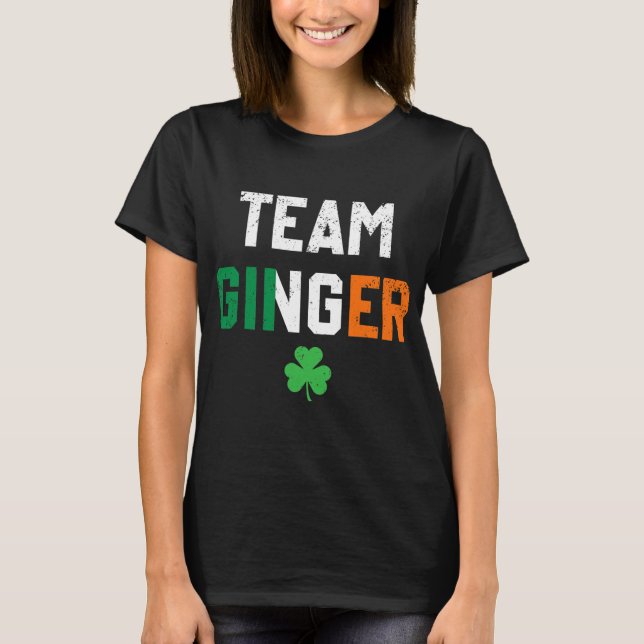 Cute Red Head Team Ginger St Patricks T Shirt (Framsida)