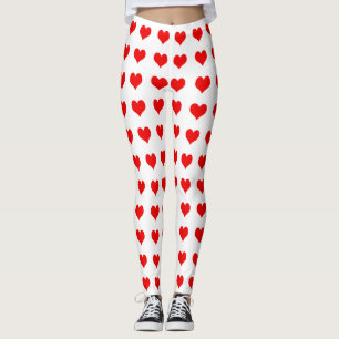 Cute Red Heart-design Leggings