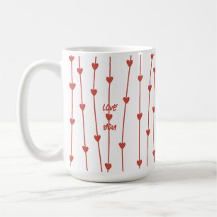 Cute Red Heart Grenar Valentine Day Kaffemugg