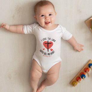 Cute Red Heart Kor Christian Bible Verse T Shirt
