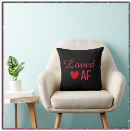 Cute Red Heart Loved AF Kudde
