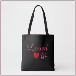 Cute Red Heart Loved AF Tote Bag Tygkasse