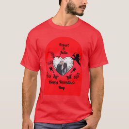 Cute Red Heart Photo Cupid Happy Valentines Day T Shirt
