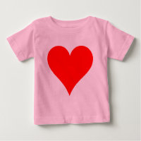 Cute Red Heart Shirt för flickor