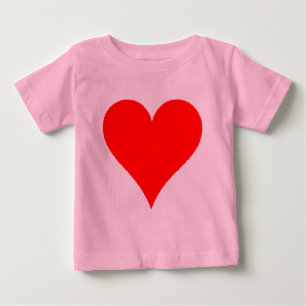 Cute Red Heart Shirt för flickor T-shirt