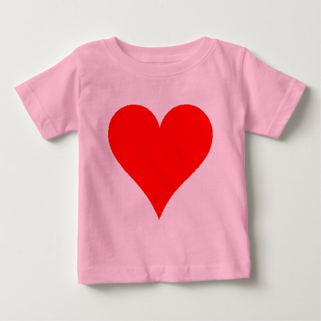 Cute Red Heart Shirt för flickor Tröja (Framsida)