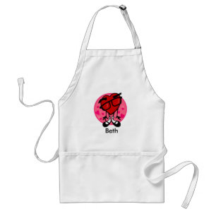 CUTE RED HEART VALENTINS DAY WHITE APRON FÖRKLÄDE