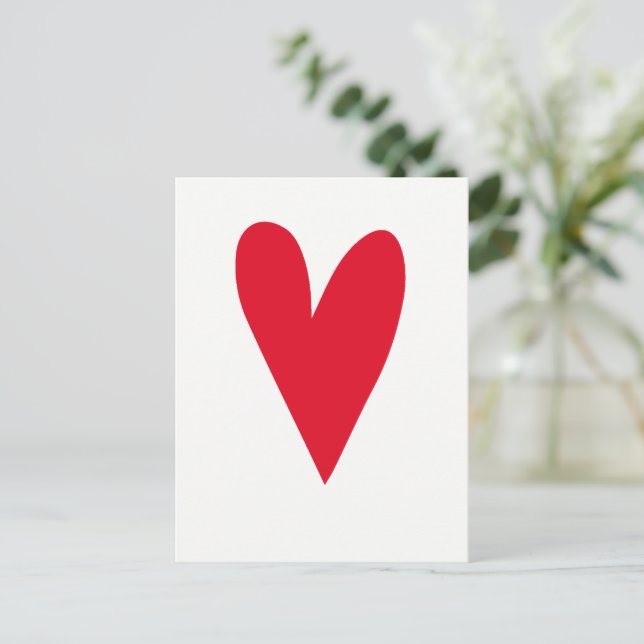 Cute Red Heart Vykort (Stående Fram)