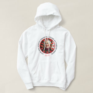Cute Red Hearts Clock Kärlek Grandföräldrar Photo Hoodie