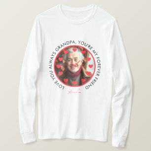 Cute Red Hearts Clock Kärlek Grandföräldrar Photo T Shirt