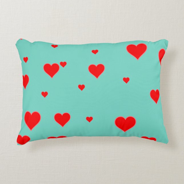 Cute Red Hearts Dekorativ kudde (Framsidan)