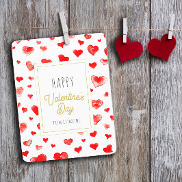 Cute Red Hearts Glad Alla hjärtans dag Anteckningskort