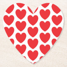 Cute Red Hearts Mönster Cust. BG Heart Underlägg