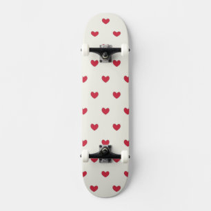Cute Red Hearts Mönster Mini Skateboard Bräda 18,5 Cm