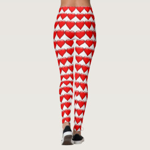 Cute Red Hearts Mönster Valentines day Leggings