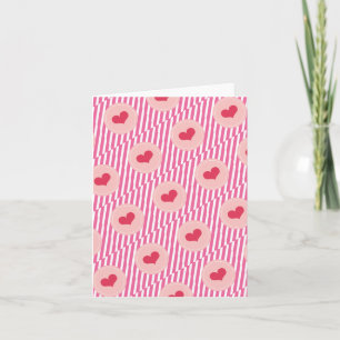 Cute Red Hearts & Shock rosa Valentine Day Helgkort