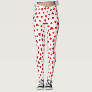Cute Red Hearts Valentines day Leggings