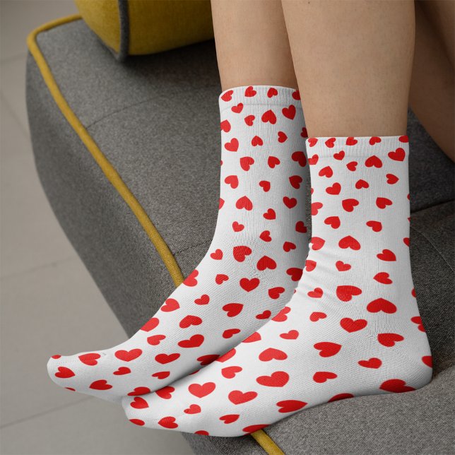 Cute Red Hearts Valentines day Strumpor (Skapare uppladdad)
