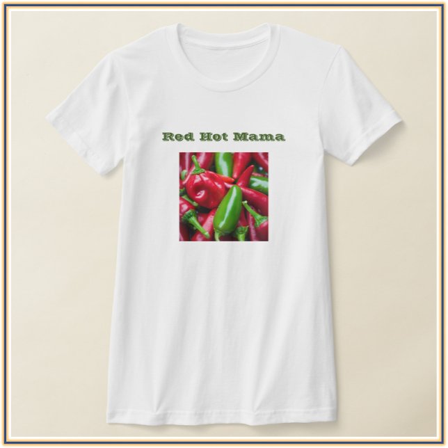 Cute Red Hett Mamma med paprika T Shirt (Skapare uppladdad)
