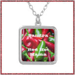 Cute Red Hett Mamma Silverpläterat Halsband<br><div class="desc">Cute Red Hett Mamma med paprika. Ändra texten om du vill.</div>