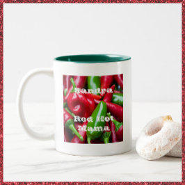 Cute Red Hett Mamma Två-Tonad Mugg