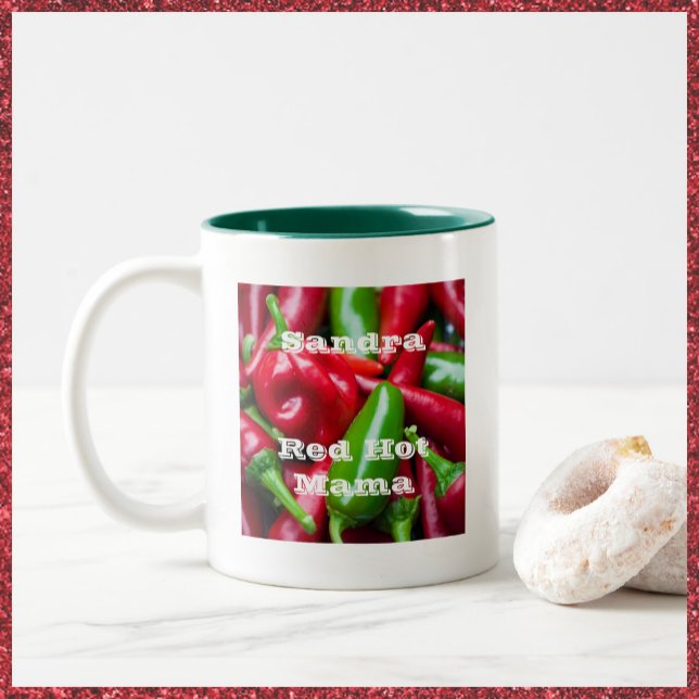 Cute Red Hett Mamma Två-Tonad Mugg (Skapare uppladdad)