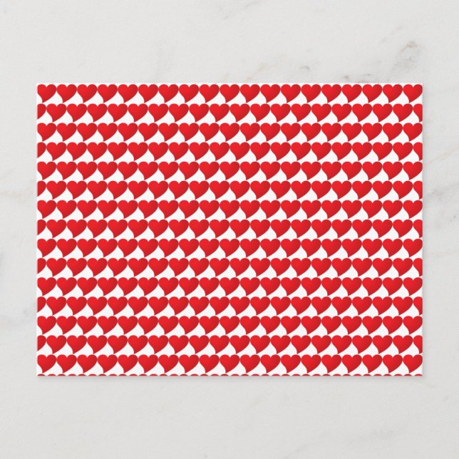 Cute Red Hjärts mönster moderna Djärt Valentines Vykort (Framsida)