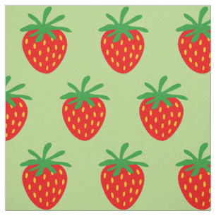 Cute Red jordgberry mönster DIY textilvävnad Tyg