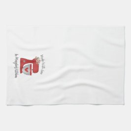 Cute Red Jul Blommigt Bakery Cake Mixer Kökshandduk