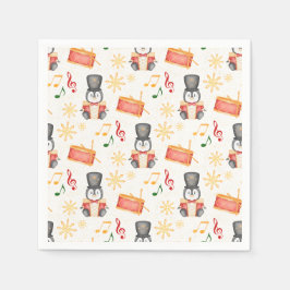 Cute Red jul Nutcracker Penguin Pappersservett