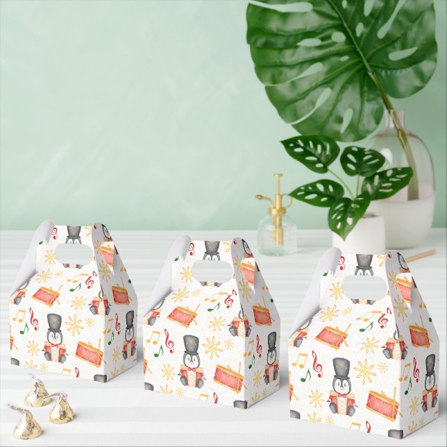 Cute Red jul Nutcracker Penguin Presentaskar (Multipel)