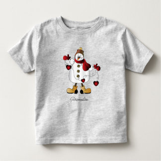 Cute Red jul Snögubbe T Shirt