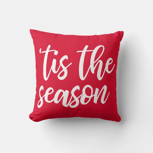Cute Red-julen "Tis the Season Dekorativ kudde (Framsida)