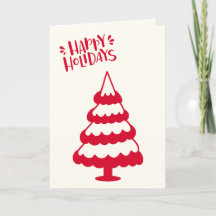 Cute Red Julgran Card