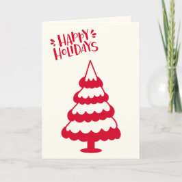Cute Red Julgran Card Helgkort