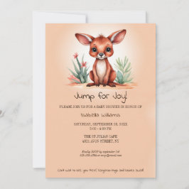 Cute Red Kangaroo Baby Shower hoppar till glädjen Inbjudningar