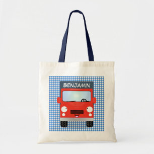 Cute Red kawaii lastbil tecknad illustration bibli Tygkasse
