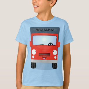 Cute Red Kawaii lastbil tecknad illustration T Shirt