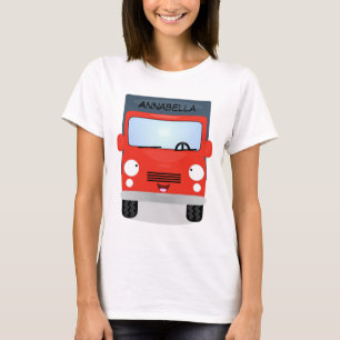 Cute Red Kawaii lastbil tecknad illustration T Shirt