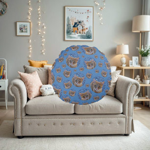 Cute red kitten - cat mönster rund kudde