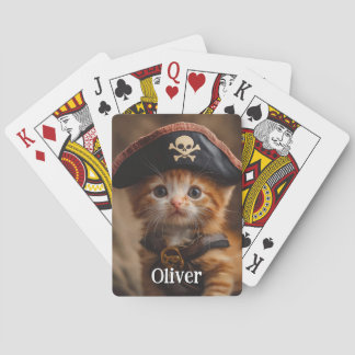 Cute Red Kitten Pirat Photo Casinokort