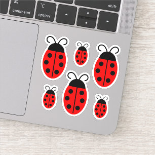 Cute Red Ladybug Anpassningsbar-cut Vinyl Stickers Klistermärken