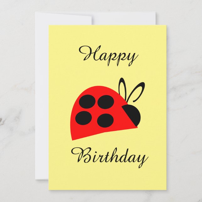 Cute Red Ladybug Birthday Card (Framsida)